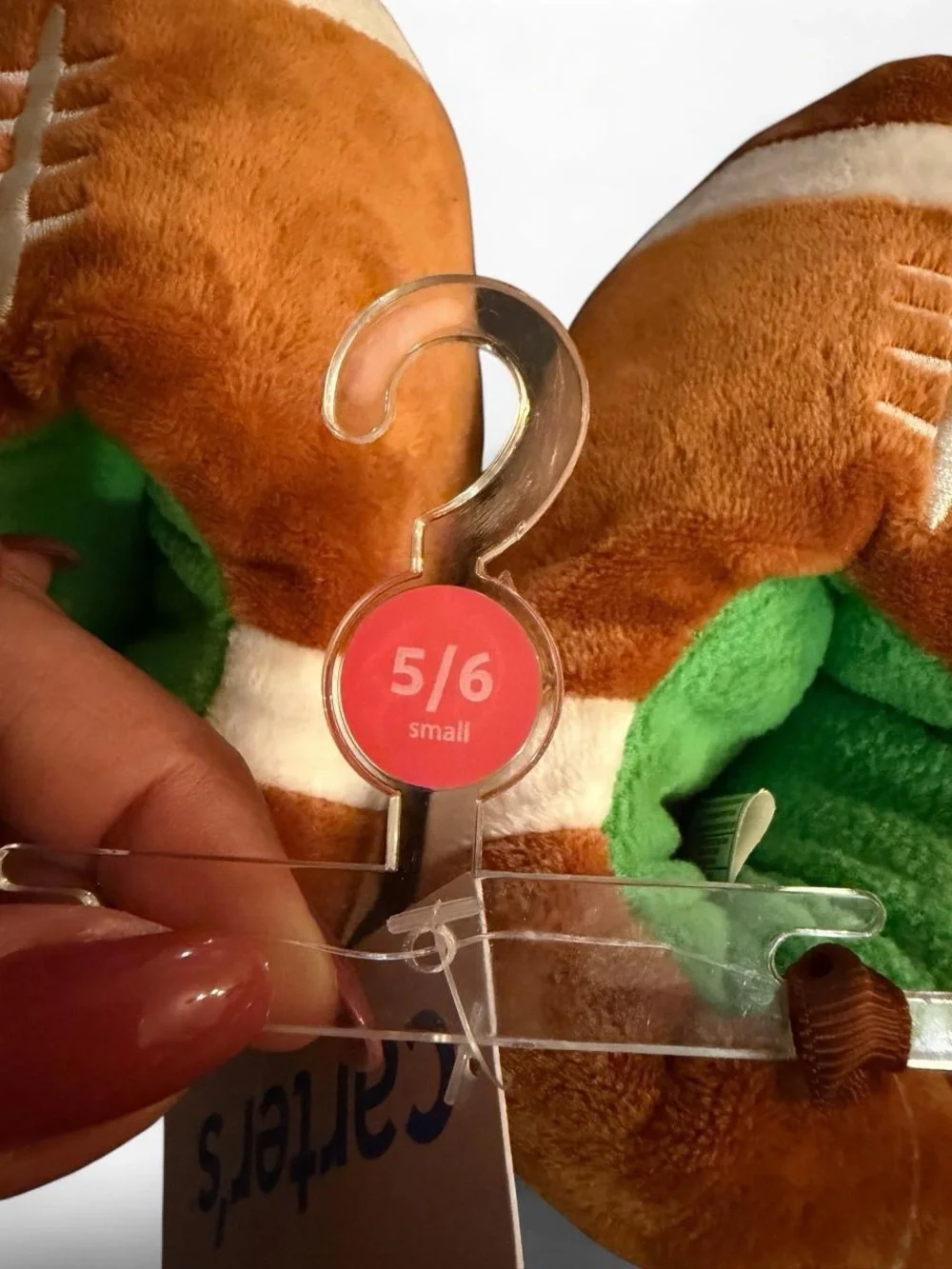 Carter's Plush Football Kids Slippers - Brown & White